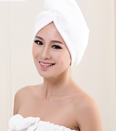 Women's absorbent hair dryer cap towel for drying hair, in a soft, wrap-style design