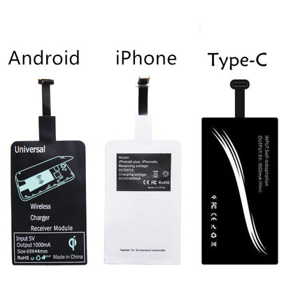 Wireless charger receiver by My Store, slim black charging adapter shown on a clean background