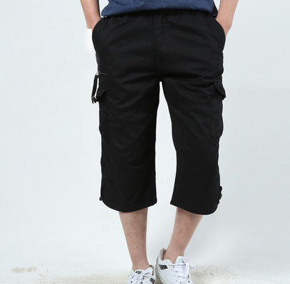 Men's summer leisure cropped cotton pants in a casual, lightweight style