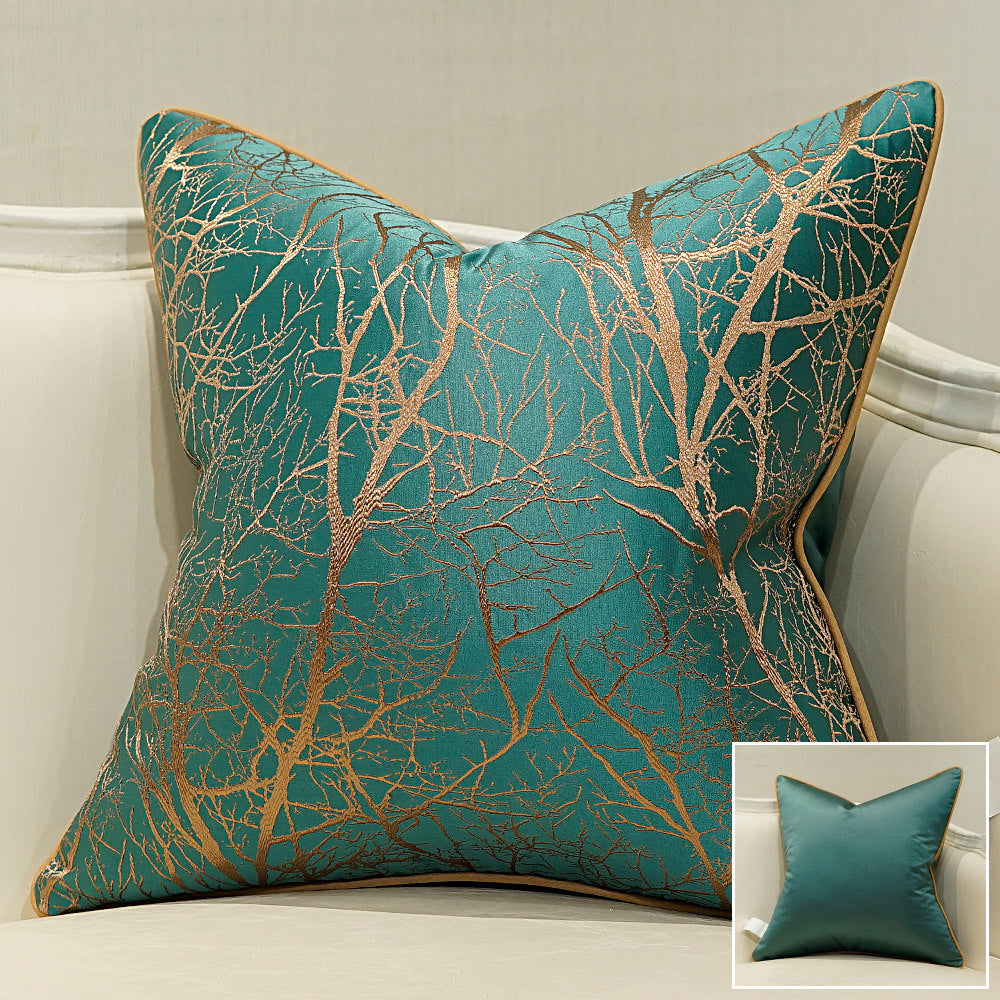 Light luxury European sofa pillow cushion in soft neutral tones, decorative home accent