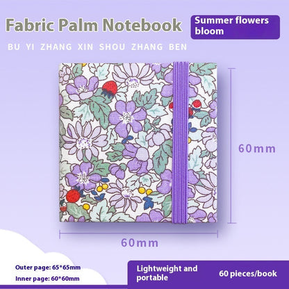 Fabric watercolor notebook for art students, square portable painting sketchbook in blue cover