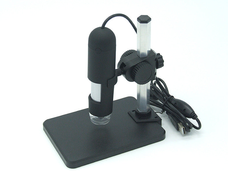 USB microscope camera for magnified viewing with adjustable LED lighting