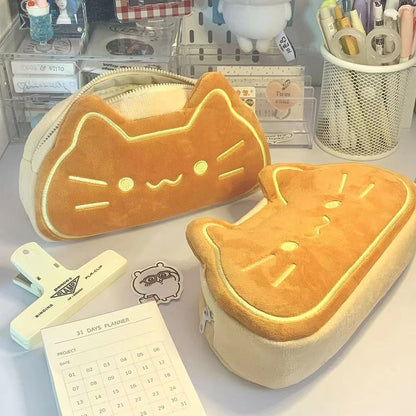 Cartoon caramel cat pencil case with a cute, good-looking design by My Store