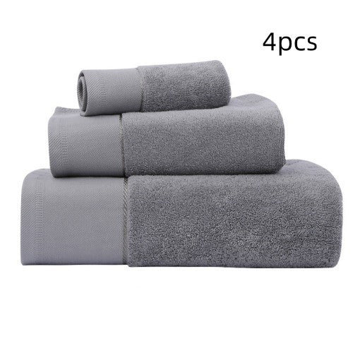 White cotton bath towel, absorbent gift towel with soft textured fabric
