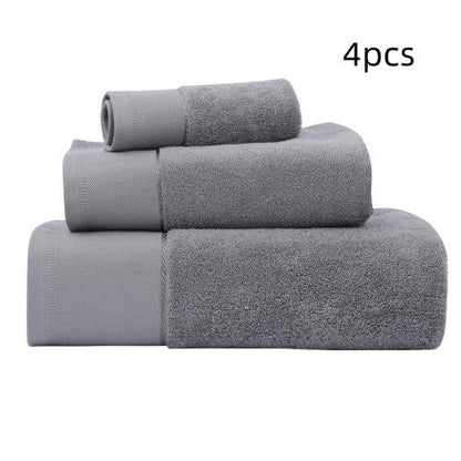 White cotton bath towel, absorbent gift towel with soft textured fabric
