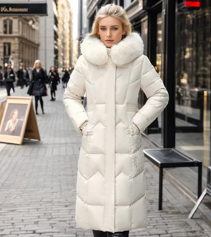 Elegant Fur-Collar Winter Jacket