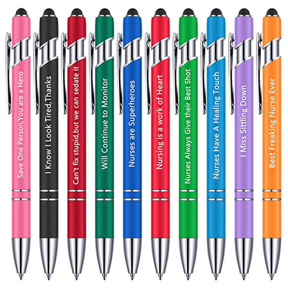 Funny Pen Set - 10 Metal Click Ballpoint Pens