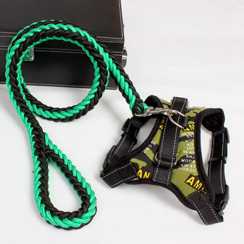 Dog leash chest strap, black adjustable harness for dogs
