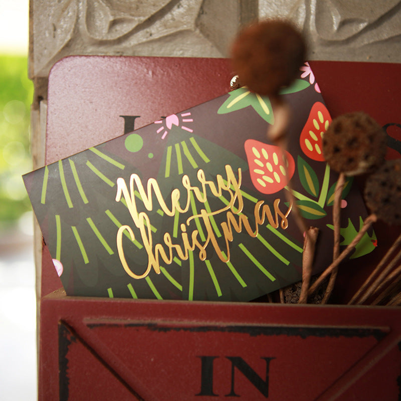 Christmas wishes greeting card with festive holiday design by My Store