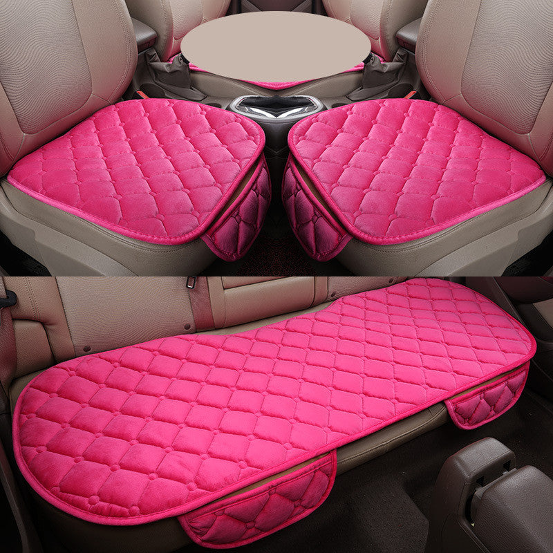 Comfortable plus velvet warm cushion, soft textured close-up view