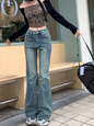 Back-upMyFilesNow® Classic Wide-Leg Jeans showing mid-rise fit, light wash denim, and wide-leg cut on a model.