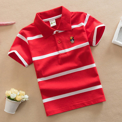 College style boys polo short sleeve T-shirt by My Store in a classic collared design