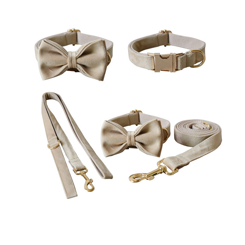 Nude velvet pet collar by My Store on a clean background