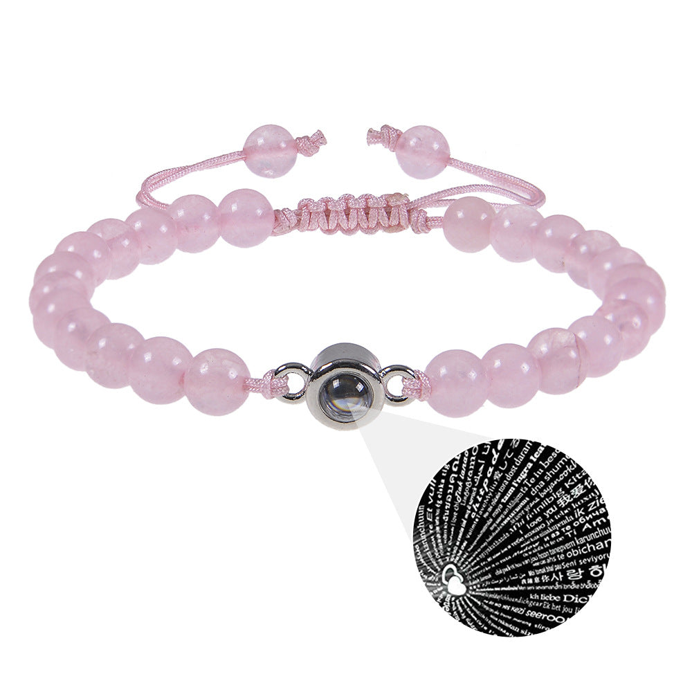 "Custom Photo Projection Bracelet in 100 Languages"