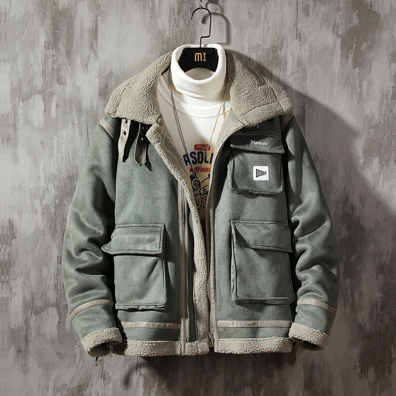 Thickened warm jacket by My Store, insulated winter outerwear in a classic design