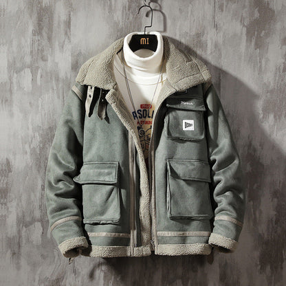 Thickened warm jacket by My Store, insulated winter outerwear in a classic design