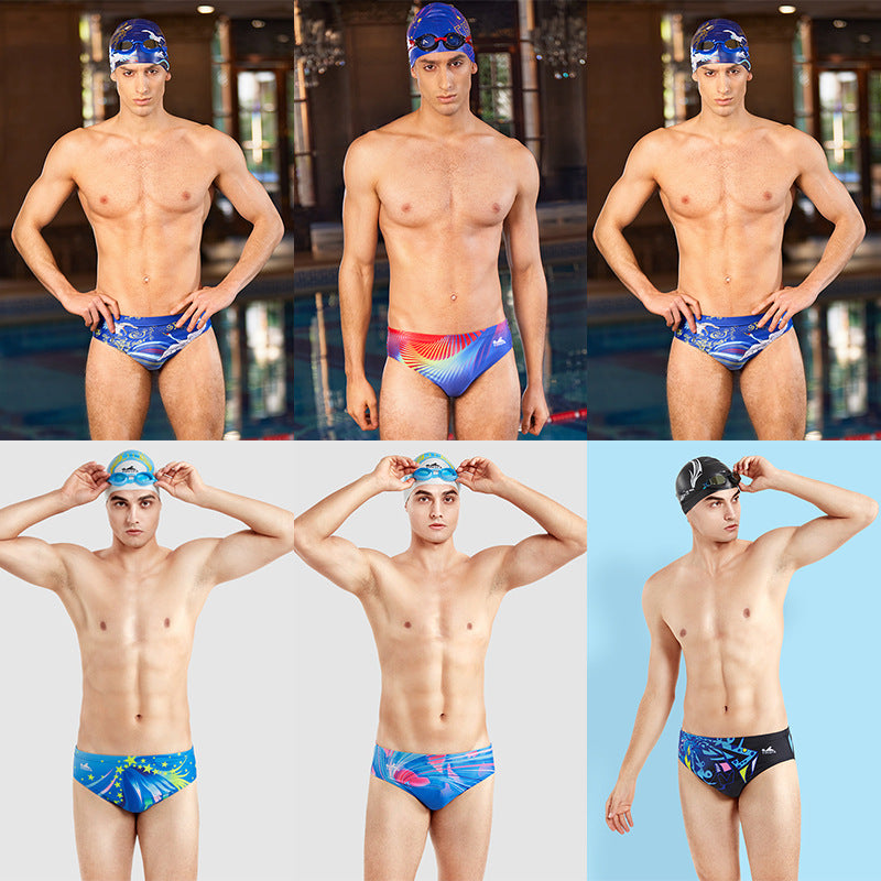 Professional racing training triangular swimming trunks in sleek swimwear design