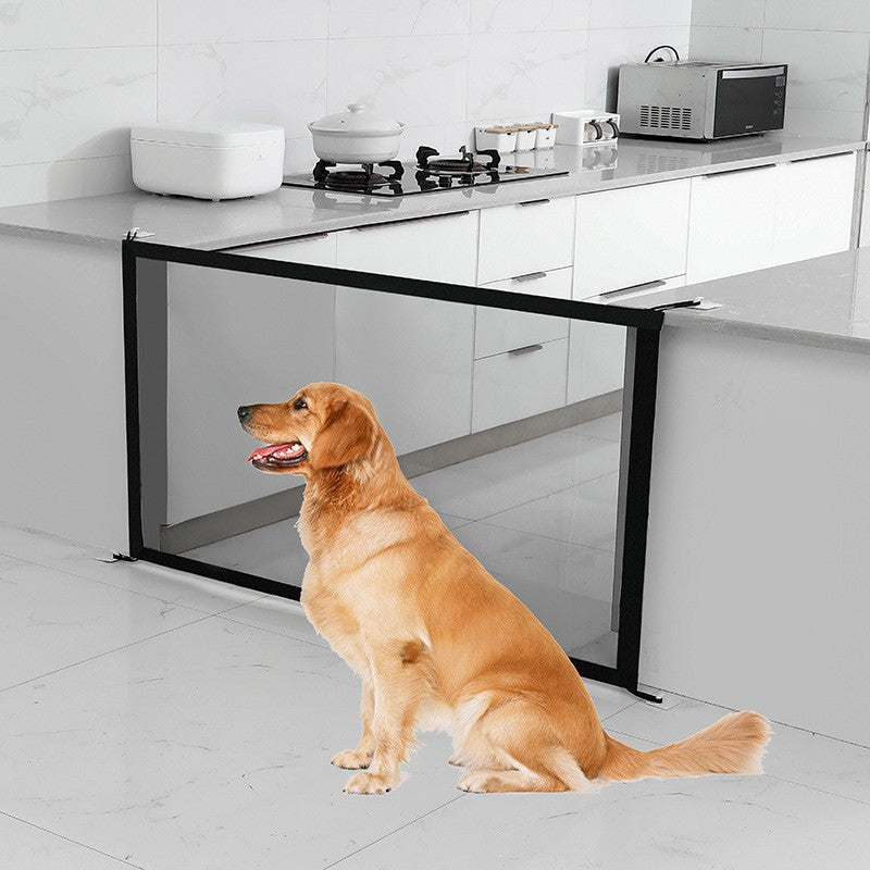 Portable folding dog isolation network safety fence, enhanced protective pet obstacle enclosure