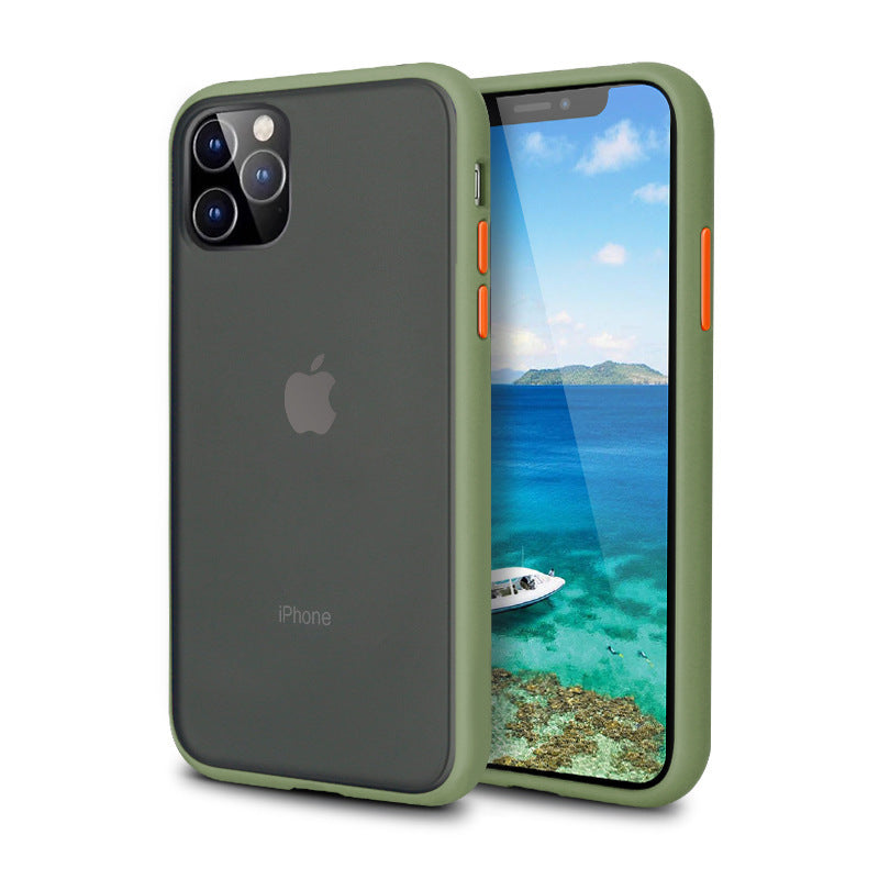 Transparent color contrast iPhone case compatible with Apple