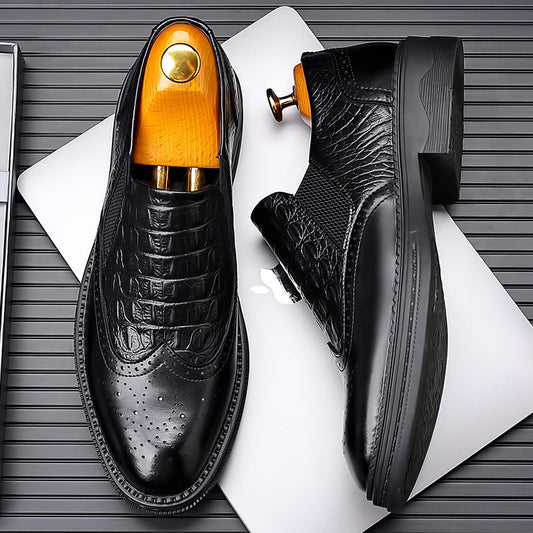 Men's casual dress slip-on leather shoes in a classic design by My Store