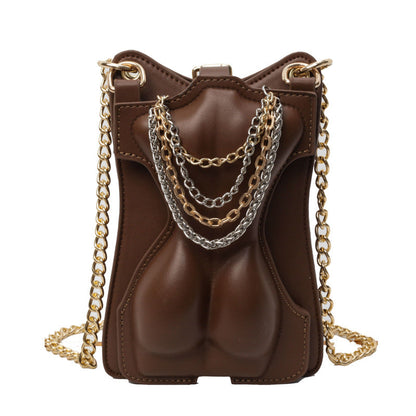 Personalized western-style small square shoulder bag with a compact design, shown in detail