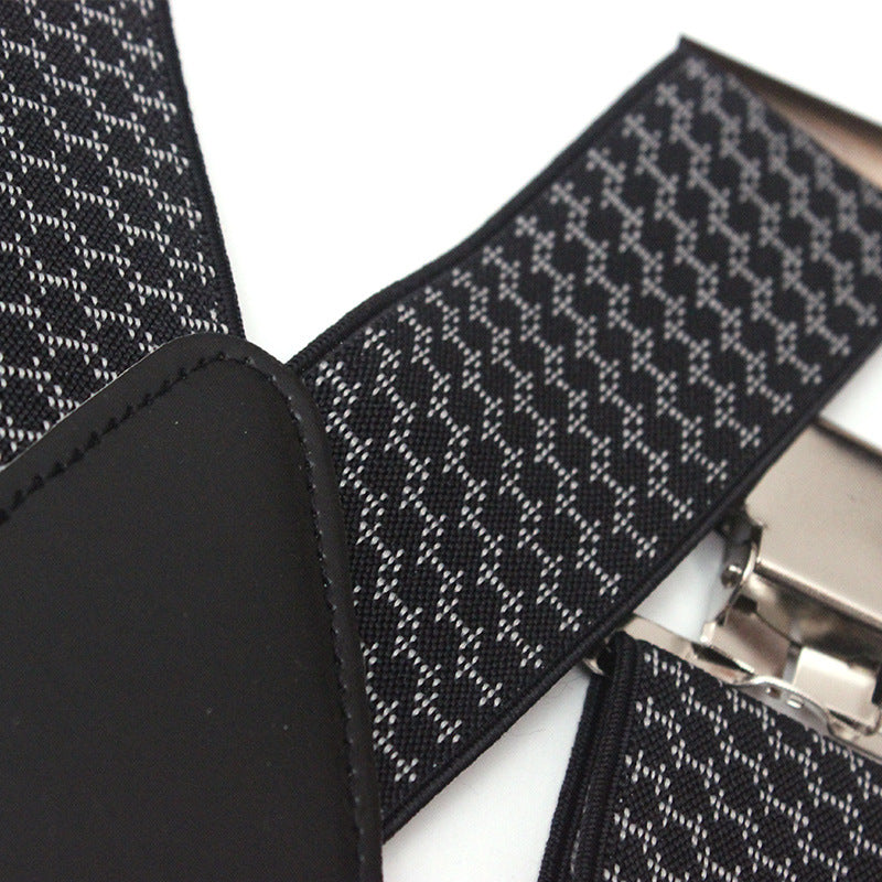 Men's wide and thick elastic suspenders in a classic design, shown against a plain background