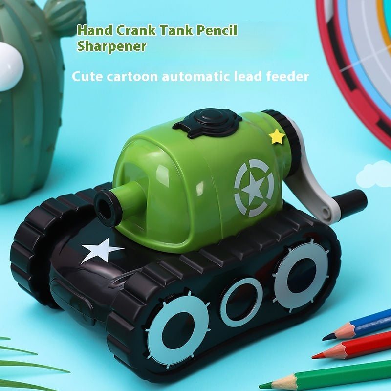 Hand-shaped student pencil sharpener for kindergarten, compact design in a colorful plastic body