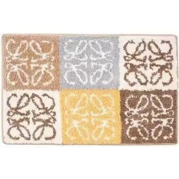 Water-absorbent non-slip geometric lattice floor mat with textured surface for indoor floors