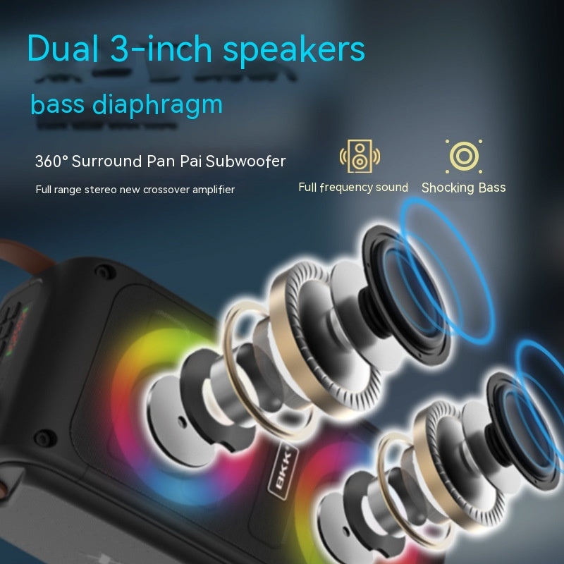 Portable Bluetooth speaker with color-changing light display