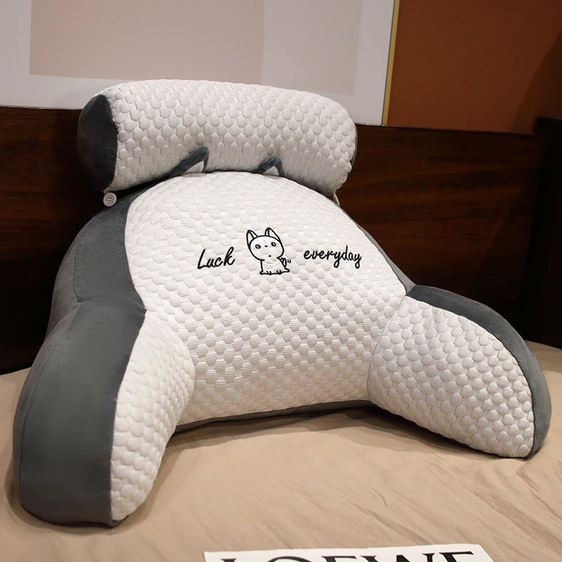 Fluffy triangle reading cushion, soft large backrest and lumbar pillow for sofa, bed, or office chair