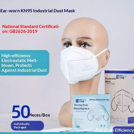 Dust-proof industrial-grade KN95 mask with sponge strip, individually packaged; My Store brand
