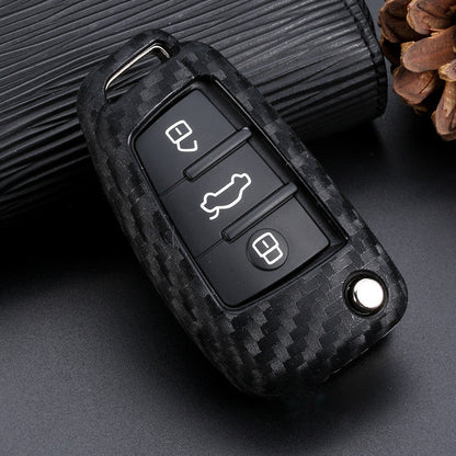 Silicone car key case in black with protective cover design