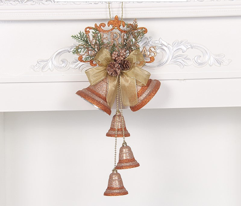 Large Christmas tree bell ornament in festive holiday design
