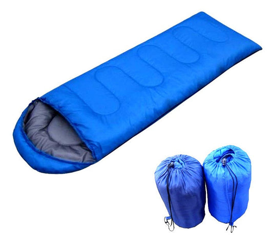 Portable waterproof outdoor camping sleeping bag with cap for travel and hiking