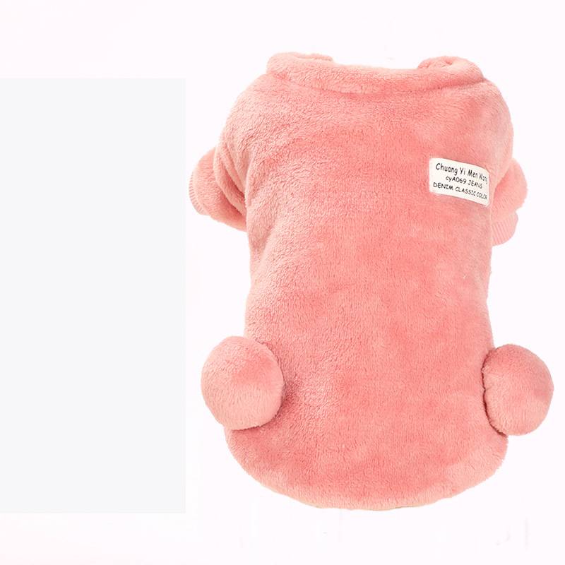 Autumn and winter four-legged padded coat for small dogs, shown in a warm, full-coverage design