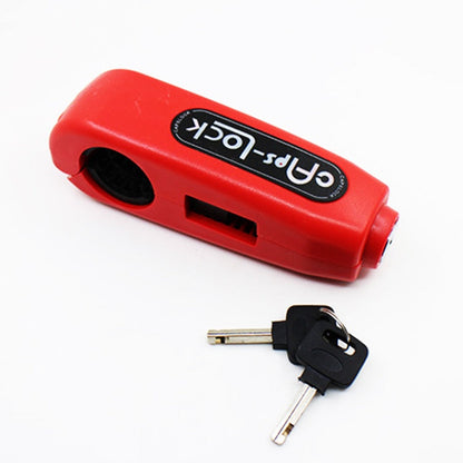 Caps motorcycle and scooter security lock shown in compact black design
