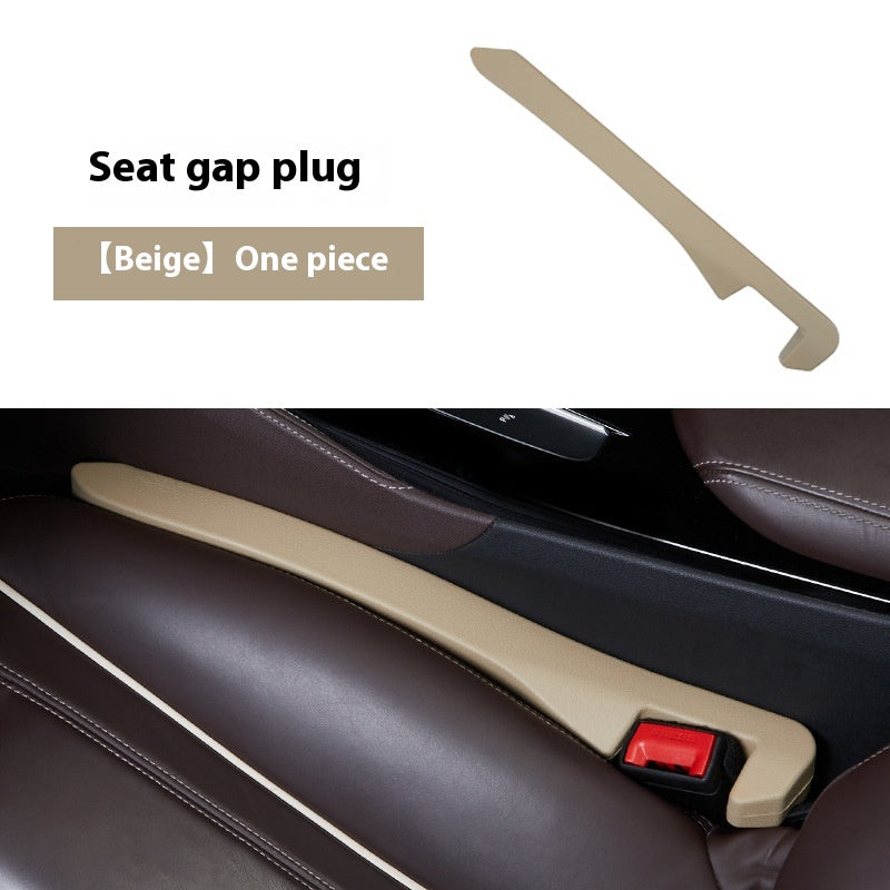 Car storage box and car seat gap plug organizer installed beside a vehicle seat