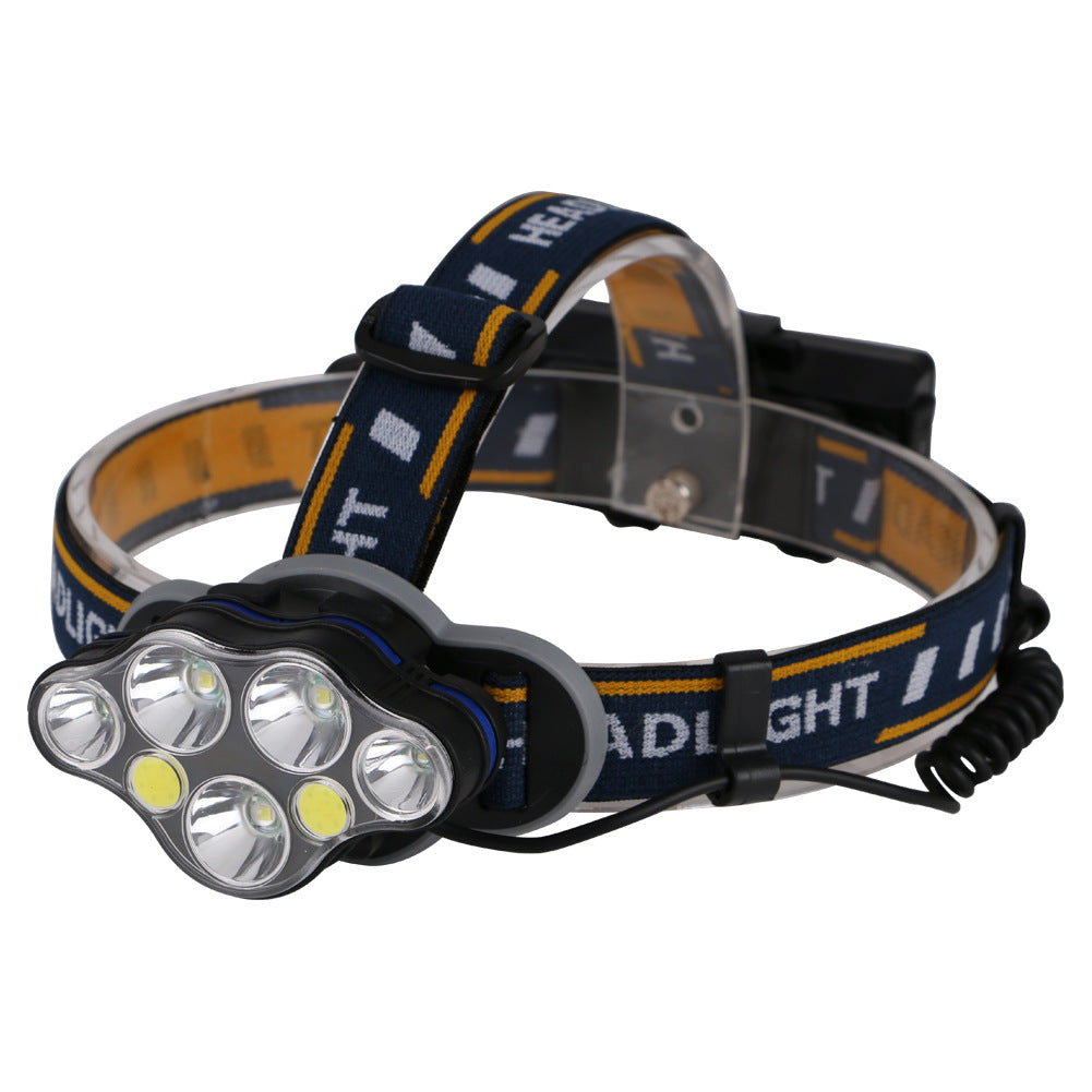 High-power ultra-bright USB charging long-range head-mounted headlight, black wearable design
