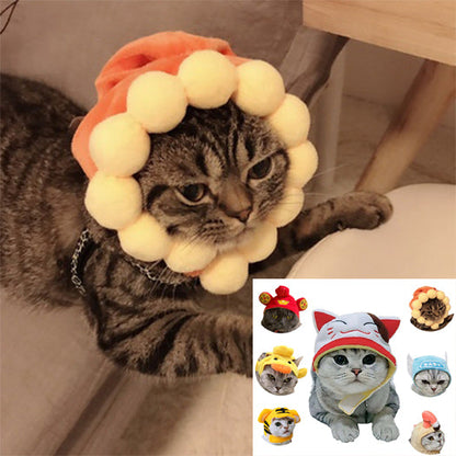 Funny pet dog cat costume warm hat photo prop headwear featuring a cozy design for pets
