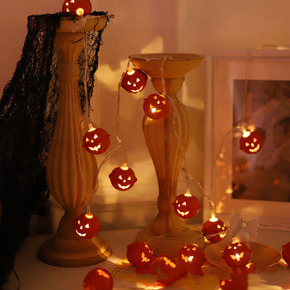 LED Halloween lights string with ghost and pumpkin decorations for festive seasonal display