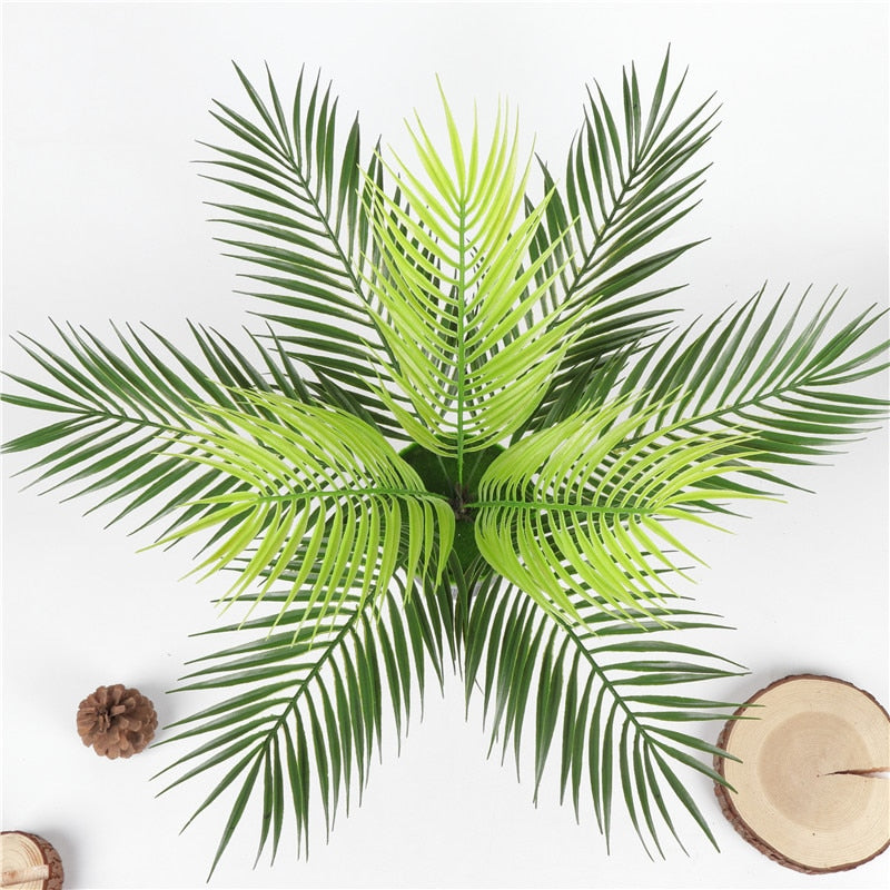 Artificial palm tree leaf green plastic plant simulation decor