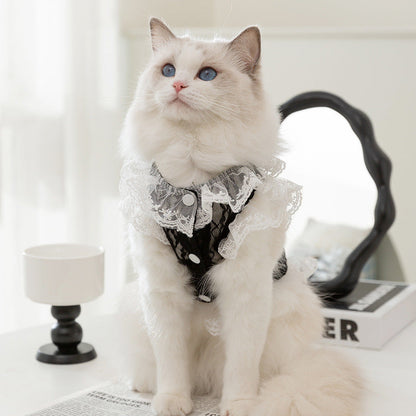 Cat lace traction vest for puppies and kittens, thin pet clothing by My Store