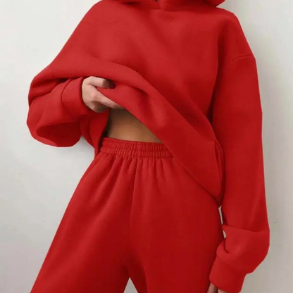 Women’s hooded tracksuit by BACKUPMYFILESNOW® featuring a zip-up hoodie and matching joggers, stylish and comfortable activewear.