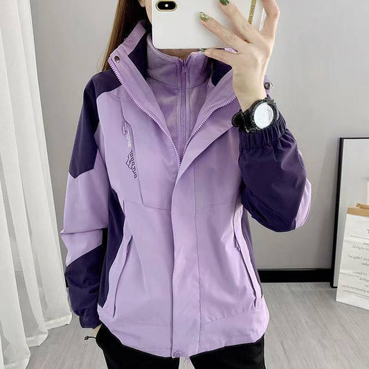 Outdoor two-piece windproof 3-in-1 jacket in a plus-size design by My Store