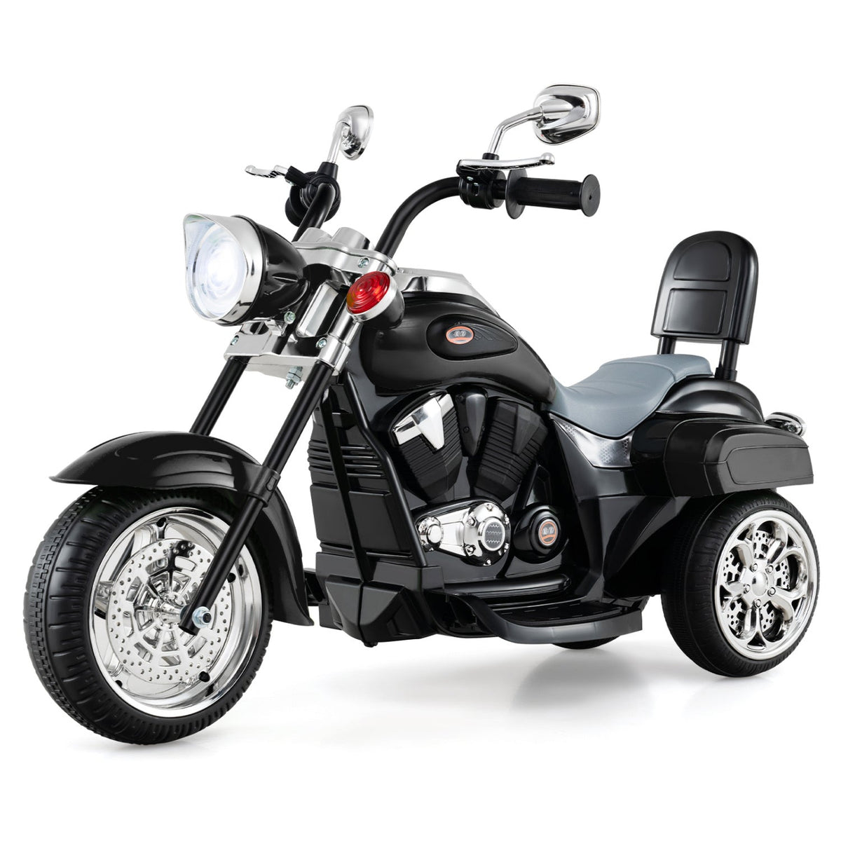 Three-wheel electric ride-on motorcycle toy for toddlers by GBruno Store, featuring a colorful design and 6V powered motor.