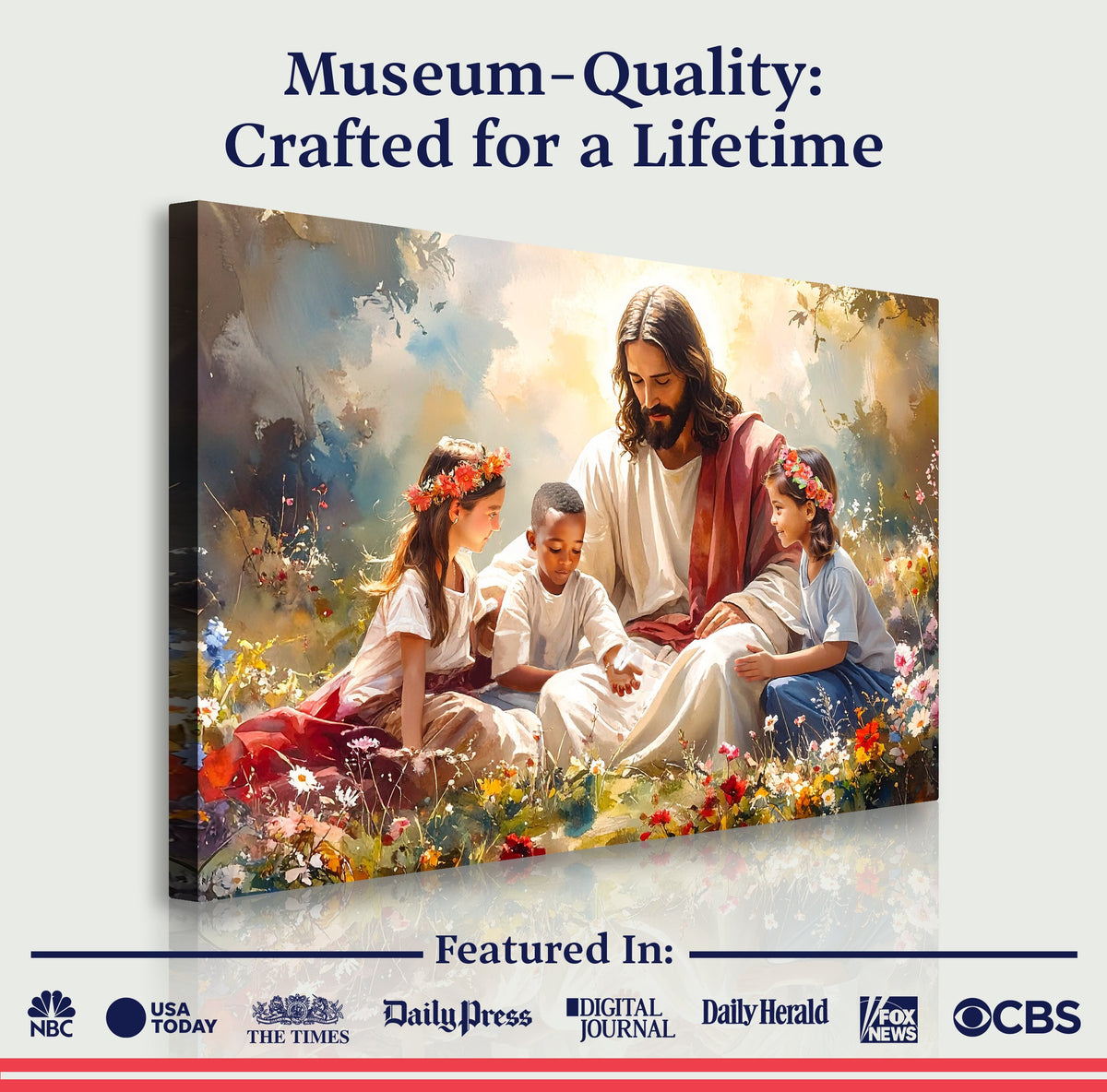 Jesus With Children Faith Wall Art IX