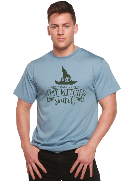 Spun Bamboo men's short sleeve graphic T-shirt featuring "My Witch" print in bamboo viscose and organic cotton fabric.
