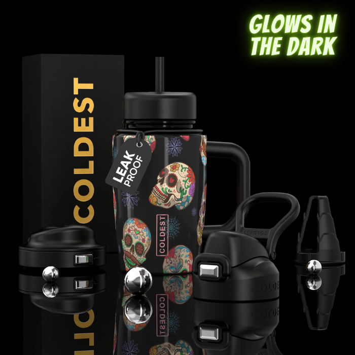 Coldest Limitless Ultra v8 15oz stainless steel tumbler with black lid, designed for keeping drinks hot or cold.