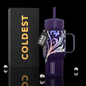 Coldest 6.7oz bottle with a Secret Garden design, featuring vibrant floral artwork on a sleek, portable water bottle