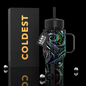 Coldest 6.7oz space exploration-themed water bottle with a sleek design and cosmic artwork.